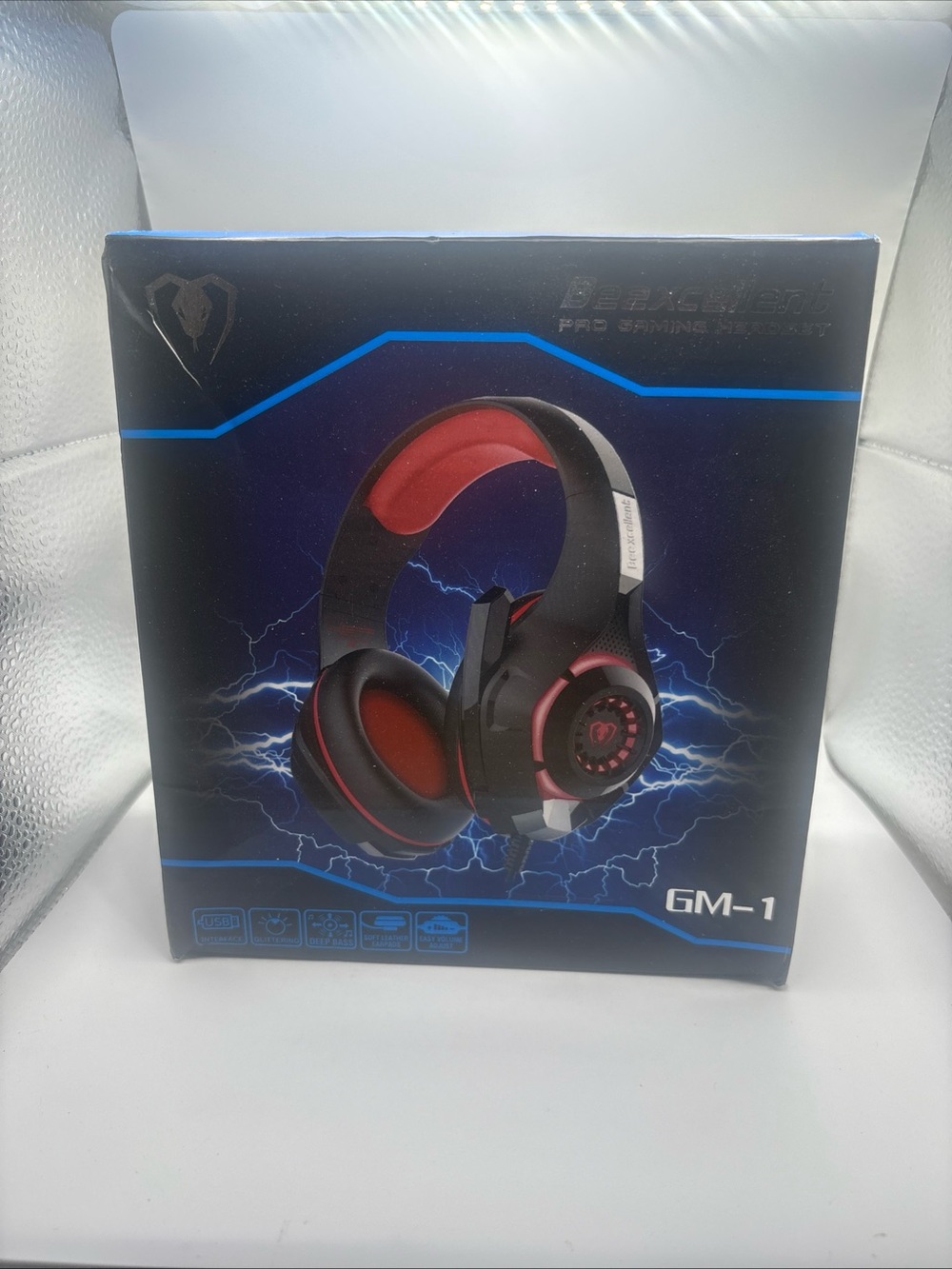 BEEXCELLENT GM-1 USB Gaming Headset NIB Black and Red